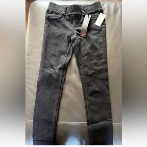 Girls Lee Skinny Convertible jeans, Super stretch pull on waist, Black size 8